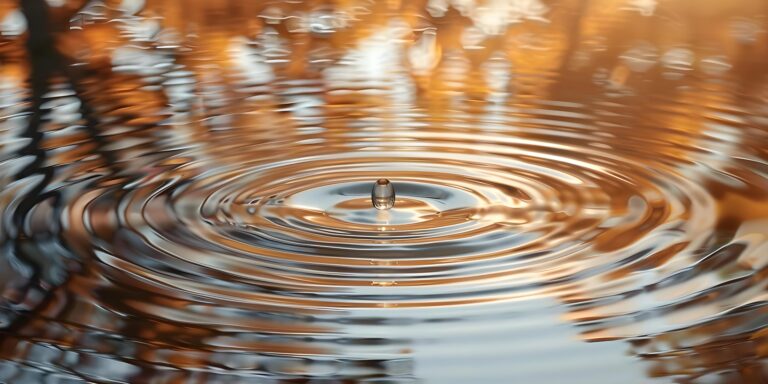 a drop of water rippling