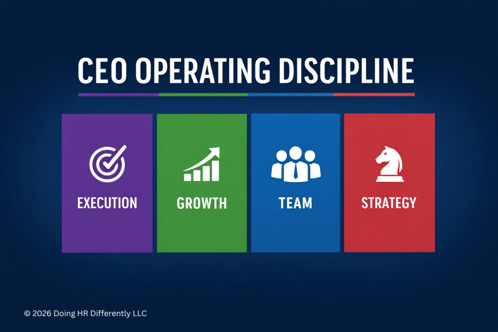 Execution, Growth, Team, Strategy Graphic